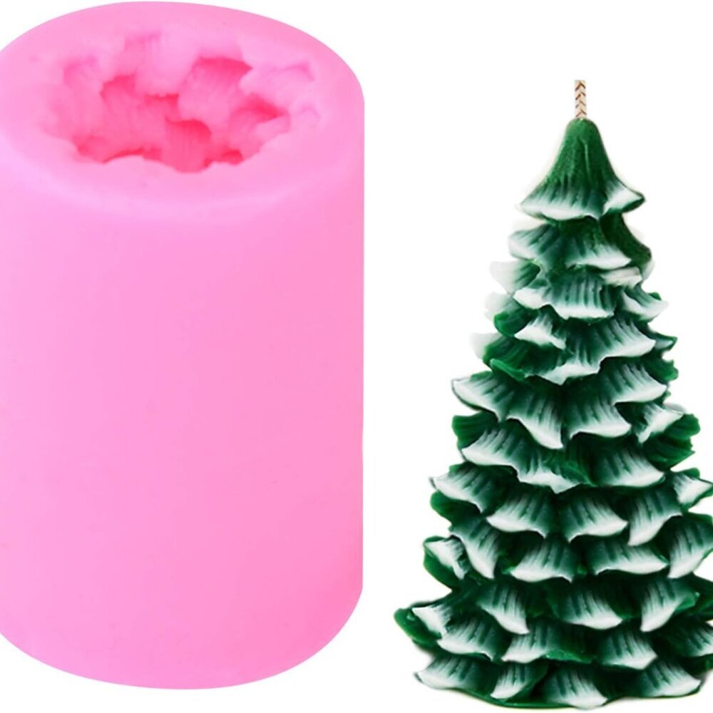 3D Christmas Tree Candle Mold Silicone Molds for Candle Making Xmas Pine Tree Si